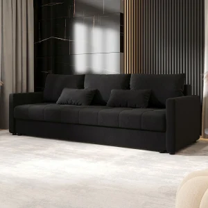 BEDANTE BANK MOS BIS met slaapfunctie COSMIC 100 Zwart – Bank met opbergruimte, bedkist, woonkamerbank, sofa, slaapbank, bank met kist, bedbank