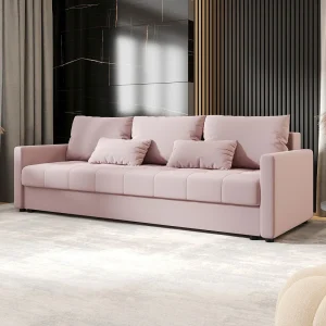 BEDANTE BANK MOS BIS met slaapfunctie COSMIC 14 Roze – Bank met opbergruimte, bedkist, woonkamerbank, sofa, slaapbank, bank met kist, bedbank
