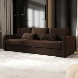 BEDANTE BANK MOS BIS met slaapfunctie COSMIC 800 Donkerbruin – Bank met opbergruimte, bedkist, woonkamerbank, sofa, slaapbank, bank met kist, bedbank