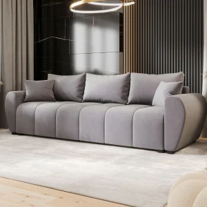 BEDANTE BANK MOLISA met slaapfunctie ITAKA 50 Lichtgrijs – Bank met opbergruimte, bedkist, woonkamerbank, sofa, slaapbank, bank met kist, bedbank