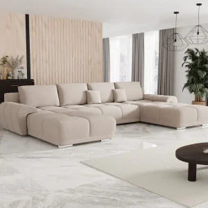 BEDANTE hoekbank BEGA U ARAGON 03 beige met slaapfunctie U-vormige bank met opbergruimte voor beddengoed woonkamerbank, slaapbank, bank met opbergruimte BEDANTE hoekbank BEGA U ARAGON 03 beige met slaapfunctie U-vormige bank met opbergruimte voor beddengoed woonkamerbank, slaapbank, bank met opbergruimte