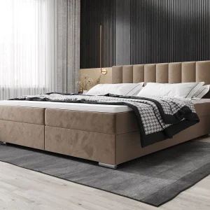 BEDANTE Boxspringbett ZILANO2 160×200 Itaka 48 Hellbraun bed bedkasten tweepersoonsbed hotelbed topper matras slaapkamer opbergruimte