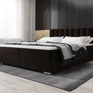 BEDANTE Boxspringbett ZILANO2 180×200 Itaka 41 Dunkelbraun bed bedkasten tweepersoonsbed hotelbed topper matras slaapkamer opbergruimte
