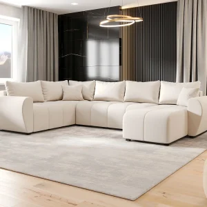 BEDANTE woonlandschap MOLISA U PLUS Cosmic 10 links beige met slaapfunctie U-vormige bank met opbergruimte woonkamerbank, slaapbank, opbergruimte