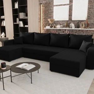 BEDANTE woonlandschap HEWLET U BIS Cosmic 100 zwart met slaapfunctie U-vormige bank met opbergruimte bedbox woonkamerbank bank sofa slaapbank bedbox slaapbank BEDANTE woonlandschap HEWLET U BIS Cosmic 100 zwart met slaapfunctie U-vormige bank met opbergruimte bedbox woonkamerbank bank sofa slaapbank bedbox slaapbank