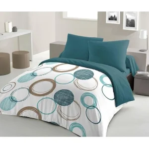 Beddengoedset van Microvezel Audace – Dekbed 220x240cm + 2 Kussenslopen 63x63cm – Petrolblauw