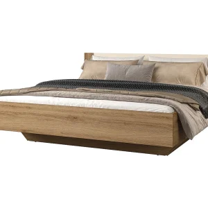 Bed VERTIGO – 180×200 cm – Wild eiken en zandbeige – Zonder bedbodem – Design bedpoten Bed VERTIGO – 180×200 cm – Wild eiken en zandbeige – Zonder bedbodem – Design bedpoten