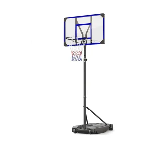 Basketbalring voor buiten met standaard, in hoogte verstelbaar van 147-260 cm, vergrote voet en wielen, voor gebruik binnen en buiten Basketbalring voor buiten met standaard, in hoogte verstelbaar van 147-260 cm, vergrote voet en wielen, voor gebruik binnen en buiten