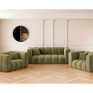 Bankstel 2+1+1 bankstel serie Grand stilvol, stof Salvador Olive Bankstel 2+1+1 bankstel serie Grand stilvol, stof Salvador Olive