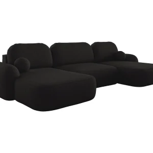 BEDANTE U-vormige hoekbank MOLLY U TERRA FROTTE 14 preto met slaapfunctie met opbergruimte BEDANTE U-vormige hoekbank MOLLY U TERRA FROTTE 14 preto met slaapfunctie met opbergruimte