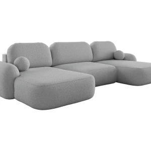 BEDANTE U-vormige hoekbank MOLLY U TERRA FROTTE 05 cinzento met slaapfunctie met opbergruimte BEDANTE U-vormige hoekbank MOLLY U TERRA FROTTE 05 cinzento met slaapfunctie met opbergruimte