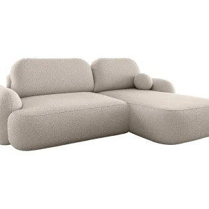 BEDANTE Hoekbank MOLLY L Rechts TERRA FROTTE 03 bege met slaapfunctie L-vormig met opbergruimte