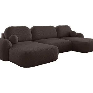 BEDANTE U-vormige hoekbank MOLLY U TERRA FROTTE 29 castanho met slaapfunctie met opbergruimte BEDANTE U-vormige hoekbank MOLLY U TERRA FROTTE 29 castanho met slaapfunctie met opbergruimte