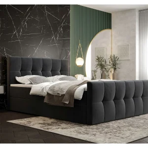 BEDANTE Boxspringbed MANHATTAN 180×200 Monolith 97 Donkergrijs Bed met opbergruimte Tweepersoonsbed Hotelbed Topper Matras Slaapkamer Opbergruimte BEDANTE Boxspringbed MANHATTAN 180×200 Monolith 97 Donkergrijs Bed met opbergruimte Tweepersoonsbed Hotelbed Topper Matras Slaapkamer Opbergruimte