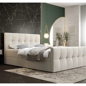 BEDANTE Boxspringbed MANHATTAN 160×200 Monolith 02 Crème Bed met opbergruimte Tweepersoonsbed Hotelbed Topper Matras Slaapkamer Opbergruimte BEDANTE Boxspringbed MANHATTAN 160×200 Monolith 02 Crème Bed met opbergruimte Tweepersoonsbed Hotelbed Topper Matras Slaapkamer Opbergruimte