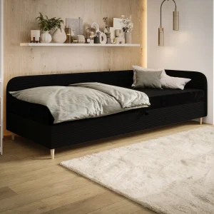BEDANTE bed MIKO 100×200 RIVIERA 100+LINCOLN 100 zwart bed jeugdbed eenpersoonsbed hotelbed matras slaapkamer opbergruimte BEDANTE bed MIKO 100×200 RIVIERA 100+LINCOLN 100 zwart bed jeugdbed eenpersoonsbed hotelbed matras slaapkamer opbergruimte