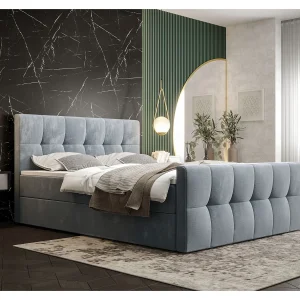 BEDANTE Boxspringbed MANHATTAN 180×200 Monolith 70 Lichtblauw Bed met opbergruimte Tweepersoonsbed Hotelbed Topper Matras Slaapkamer Opbergruimte BEDANTE Boxspringbed MANHATTAN 180×200 Monolith 70 Lichtblauw Bed met opbergruimte Tweepersoonsbed Hotelbed Topper Matras Slaapkamer Opbergruimte