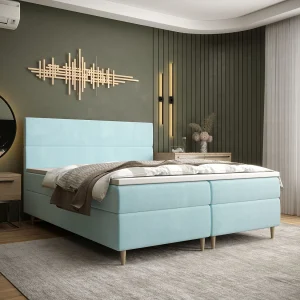 BEDANTE Boxspringbed FLO 160×200 Itaka 13 Hellblau bed bedkasten eenpersoonsbed hotelbed topper matras slaapkamer opbergruimte BEDANTE Boxspringbed FLO 160×200 Itaka 13 Hellblau bed bedkasten eenpersoonsbed hotelbed topper matras slaapkamer opbergruimte
