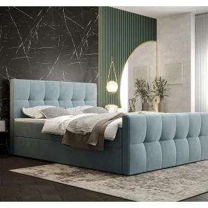 BEDANTE Boxspringbed MANHATTAN 160×200 Monolith 72 Blauw Bed met opbergruimte Tweepersoonsbed Hotelbed Topper Matras Slaapkamer Opbergruimte BEDANTE Boxspringbed MANHATTAN 160×200 Monolith 72 Blauw Bed met opbergruimte Tweepersoonsbed Hotelbed Topper Matras Slaapkamer Opbergruimte