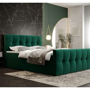 BEDANTE Boxspringbed MANHATTAN 140×200 Monolith 37 Groen Bed met opbergruimte Tweepersoonsbed Hotelbed Topper Matras Slaapkamer Opbergruimte BEDANTE Boxspringbed MANHATTAN 140×200 Monolith 37 Groen Bed met opbergruimte Tweepersoonsbed Hotelbed Topper Matras Slaapkamer Opbergruimte