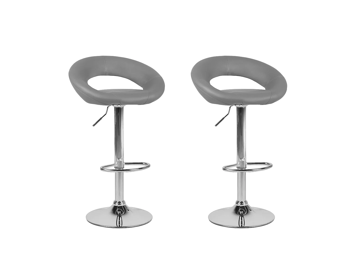 Set van 2 barstoelen PEORIA Kunstleer Draaibaar Grijs