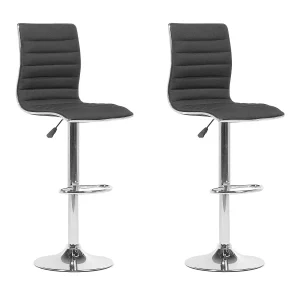 Barkruk set van 2 stof zwart LUCERNE Barkruk set van 2 stof zwart LUCERNE
