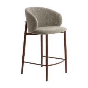 Barkruk ALUKO – 57x55x94 cm – Donkerbruin – Set van 2