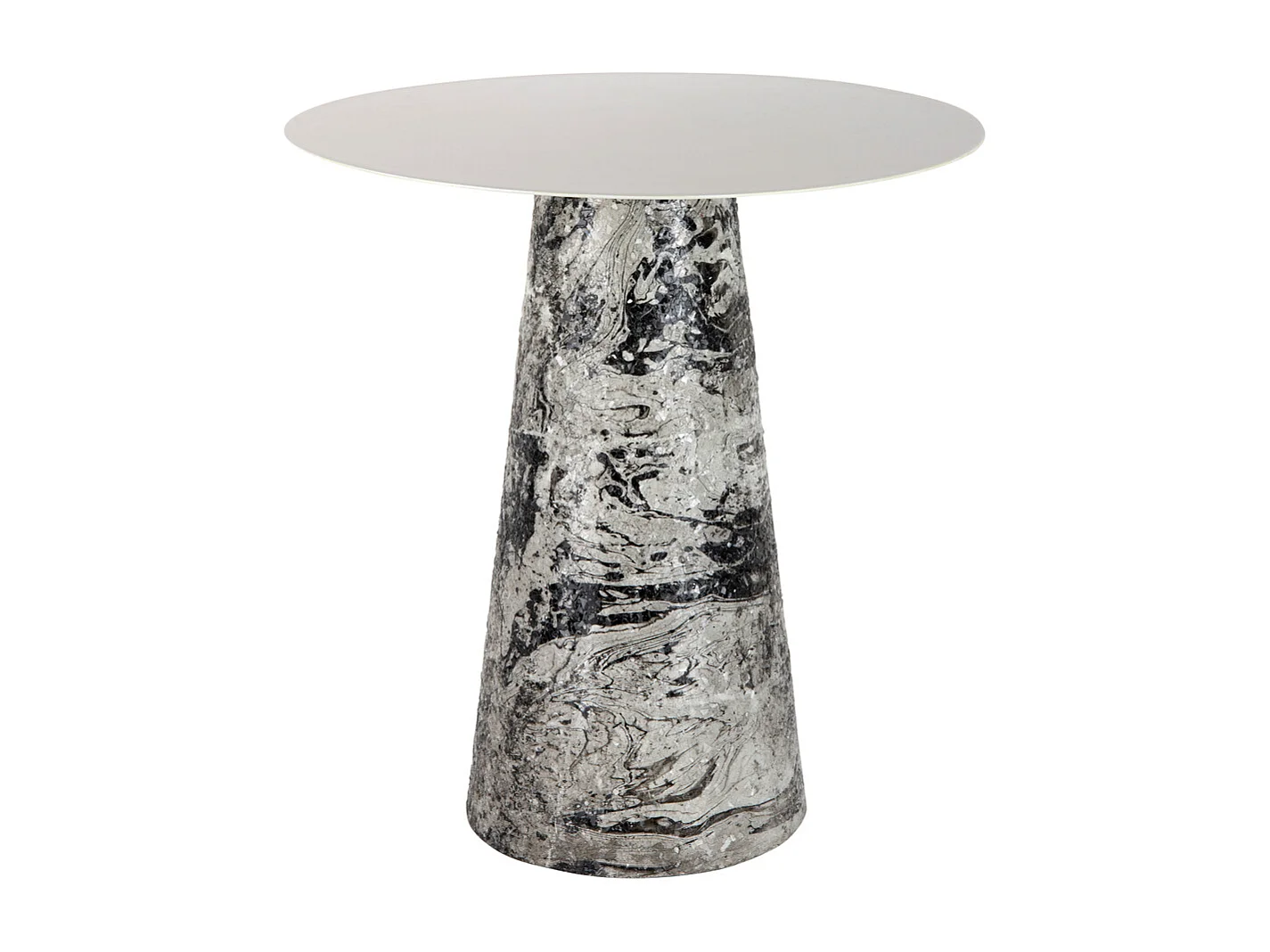 Bijzettafel Mosaic Marble - 40x40x42 cm - Wit