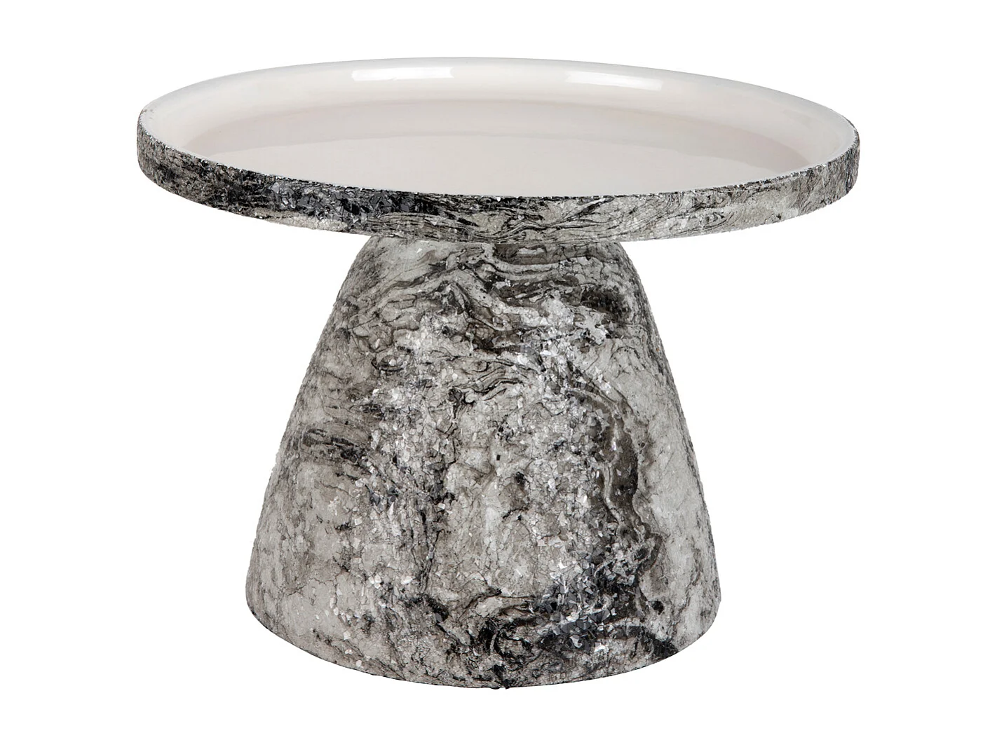 Bijzettafel Mosaic Marble - 42x42x29 cm - Wit