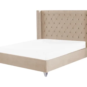 Bed fluweel beige 180 x 200 cm LUBBON Bed fluweel beige 180 x 200 cm LUBBON
