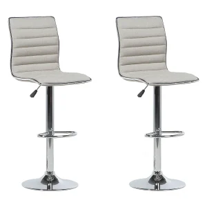 Barkruk set van 2 stof beige LUCERNE Barkruk set van 2 stof beige LUCERNE