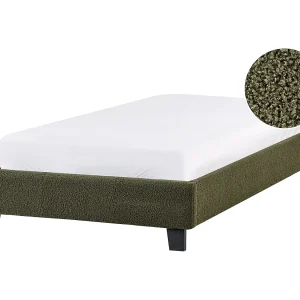 Bed zonder hoofdbord Bouclé ROANNE 90 x 200 cm Donkergroen
