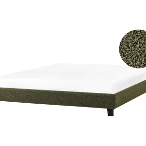 Bed zonder hoofdbord Bouclé ROANNE 180 x 200 cm Donkergroen