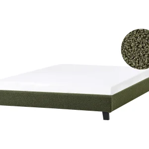Bed zonder hoofdbord Bouclé ROANNE 140 x 200 cm Donkergroen