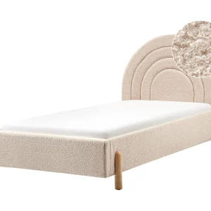 Bed bouclé beige 90 x 200 cm ANET Bed bouclé beige 90 x 200 cm ANET
