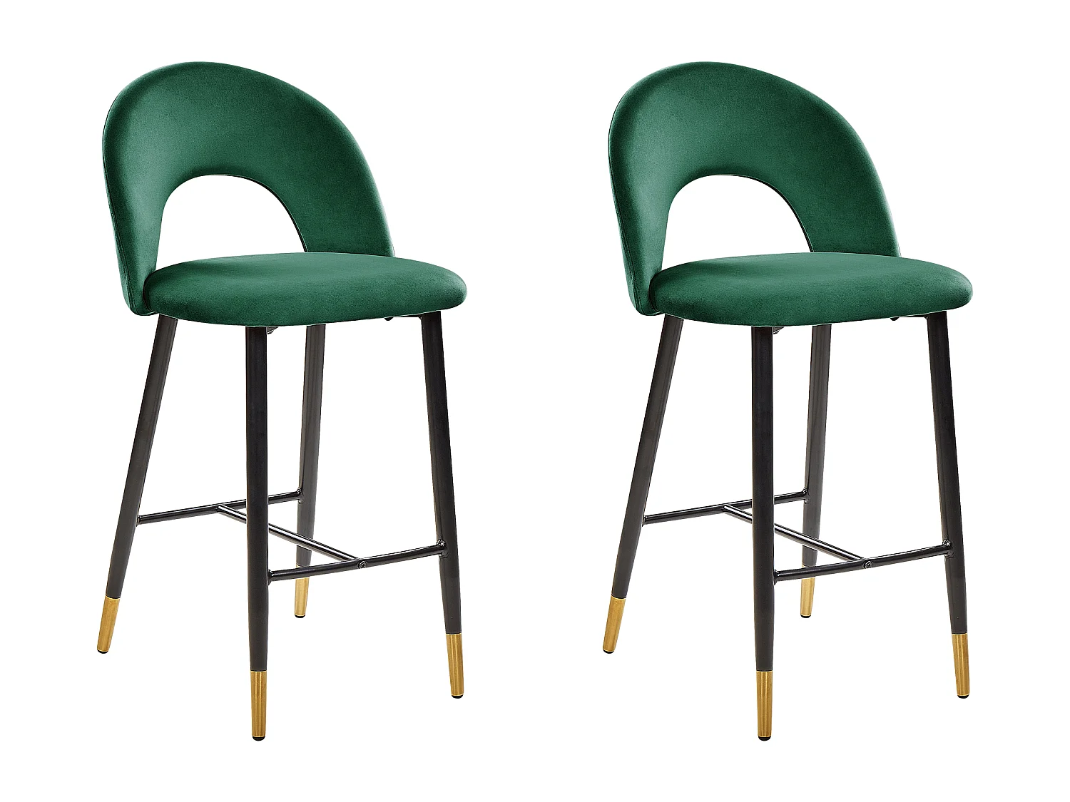 Set van 2 barstoelen FALTON Fluweel Smaragdgroen