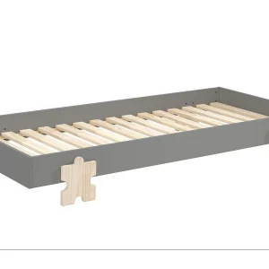 Bed 90×200 cm massief grijs grenen en licht hout Valentino Bed 90×200 cm massief grijs grenen en licht hout Valentino
