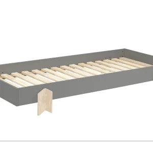 Bed 90×200 cm massief grijs grenen en licht hout Ridulo Bed 90×200 cm massief grijs grenen en licht hout Ridulo