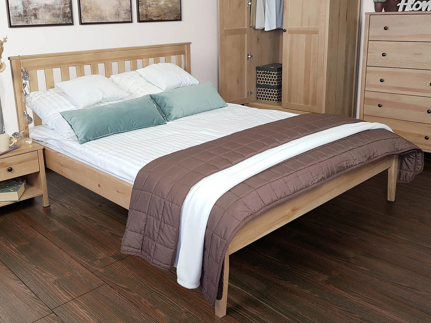 Bed 90x200 Gres gemaakt van hout, eikenkleur