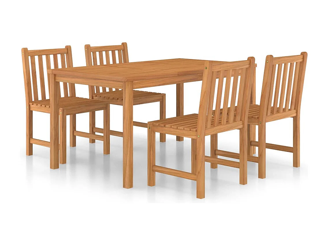 Birgit 5-delige tuinset 150x90 cm massief teakhout