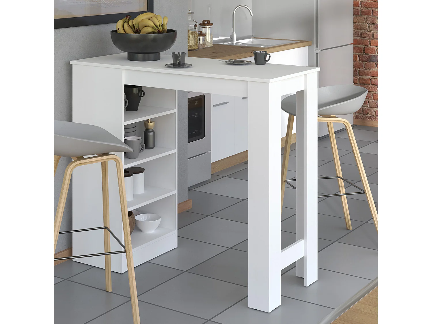 Bartafel 120x50 cm Wit