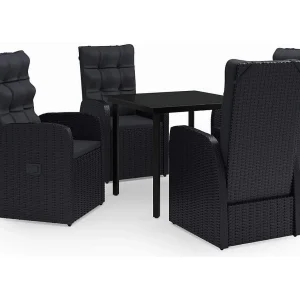 Batur 5-delige Tuinset met kussens zwart Batur 5-delige Tuinset met kussens zwart