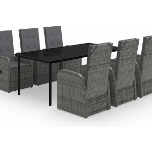 Batur 7-delige Tuinset met kussens grijs Batur 7-delige Tuinset met kussens grijs