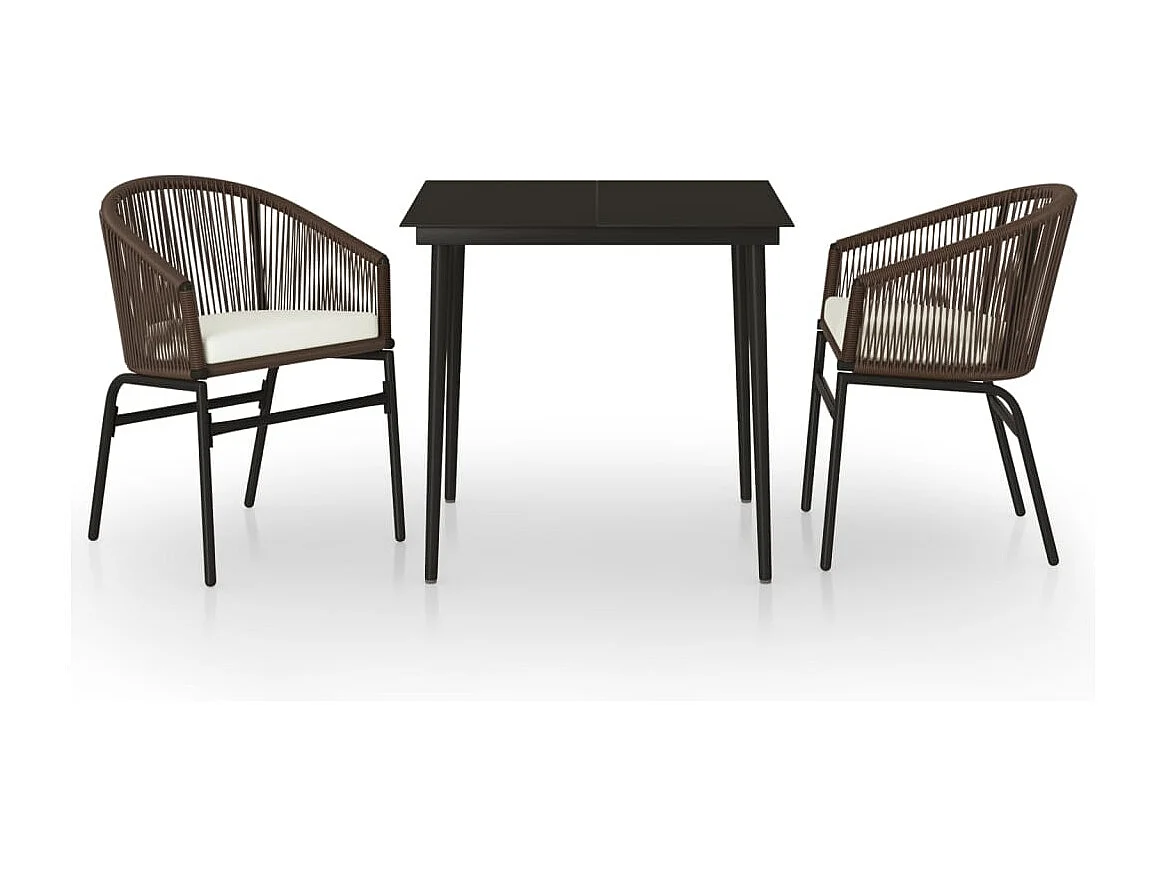 Belric 3-delige Tuinset bruin