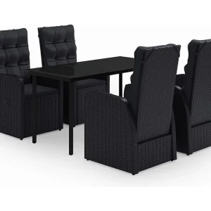Batur 5-delige Tuinset met kussens zwart Batur 5-delige Tuinset met kussens zwart