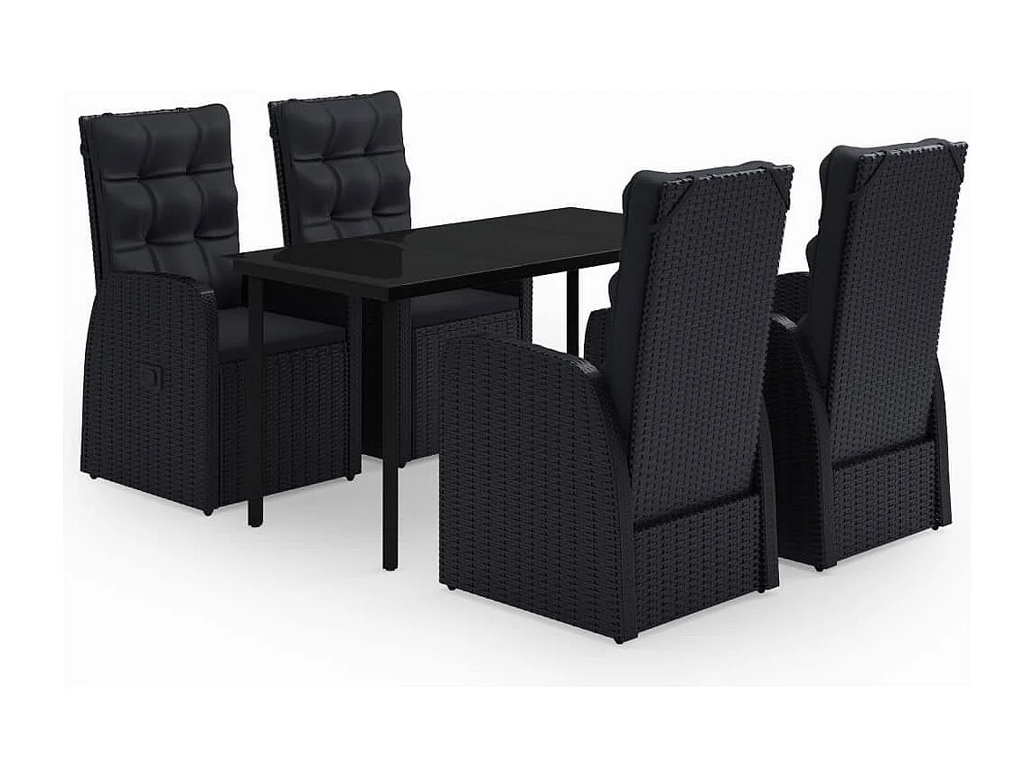 Batur 5-delige Tuinset met kussens zwart