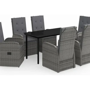 Batur 7-delige Tuinset met kussens grijs Batur 7-delige Tuinset met kussens grijs