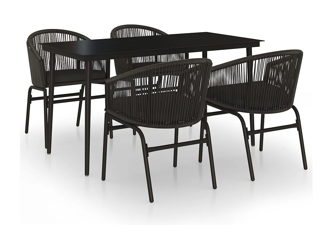 Belric 5-delige Tuinset zwart