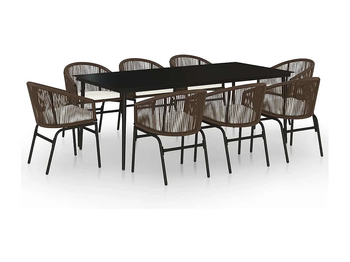 Belric 9-delige Tuinset bruin