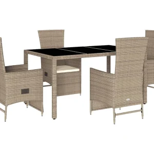 Barnesville 5-delige Tuinset met kussens poly rattan beige Barnesville 5-delige Tuinset met kussens poly rattan beige